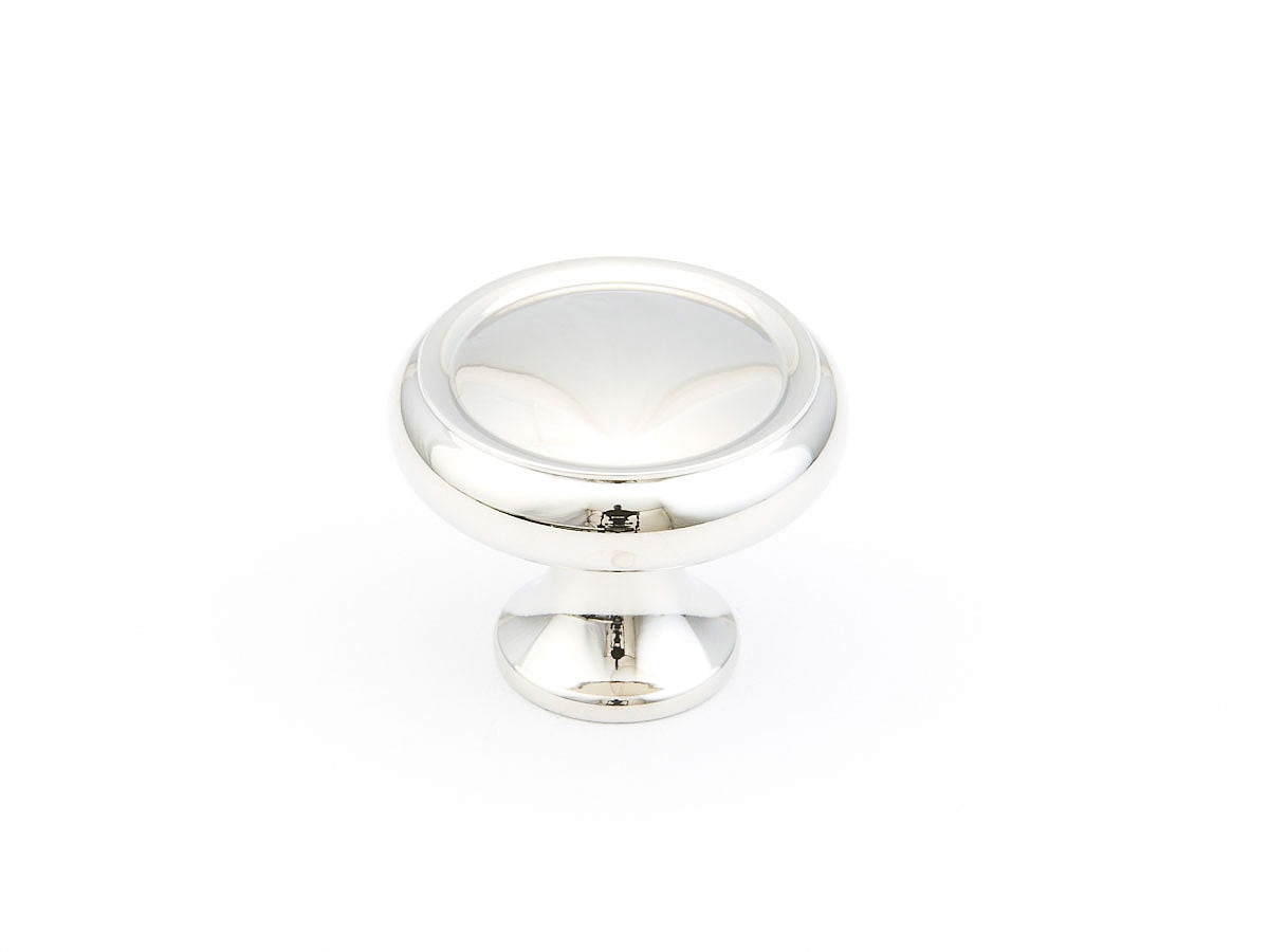 Traditional Ridged Knob by Schaub - Polished Nickel - New York Hardware