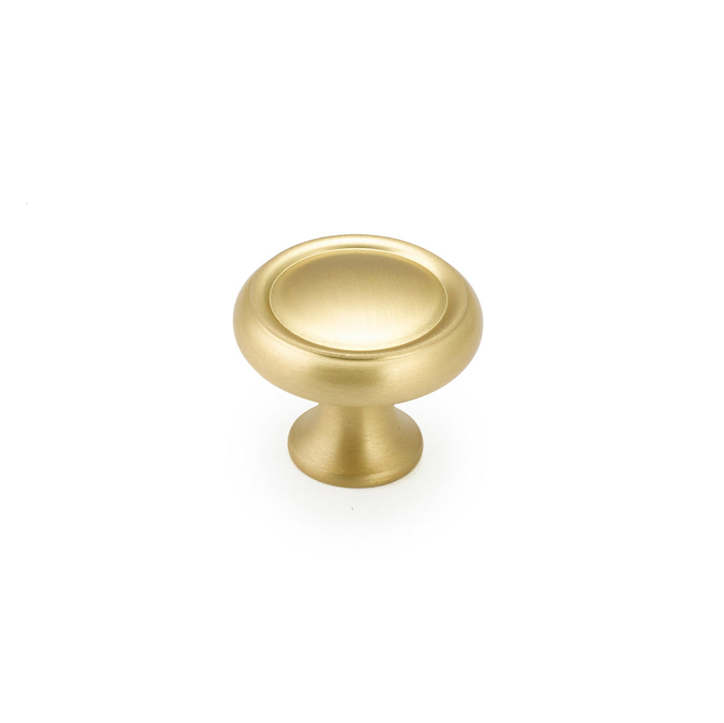 Traditional Ridged Knob by Schaub - Satin Brass - New York Hardware