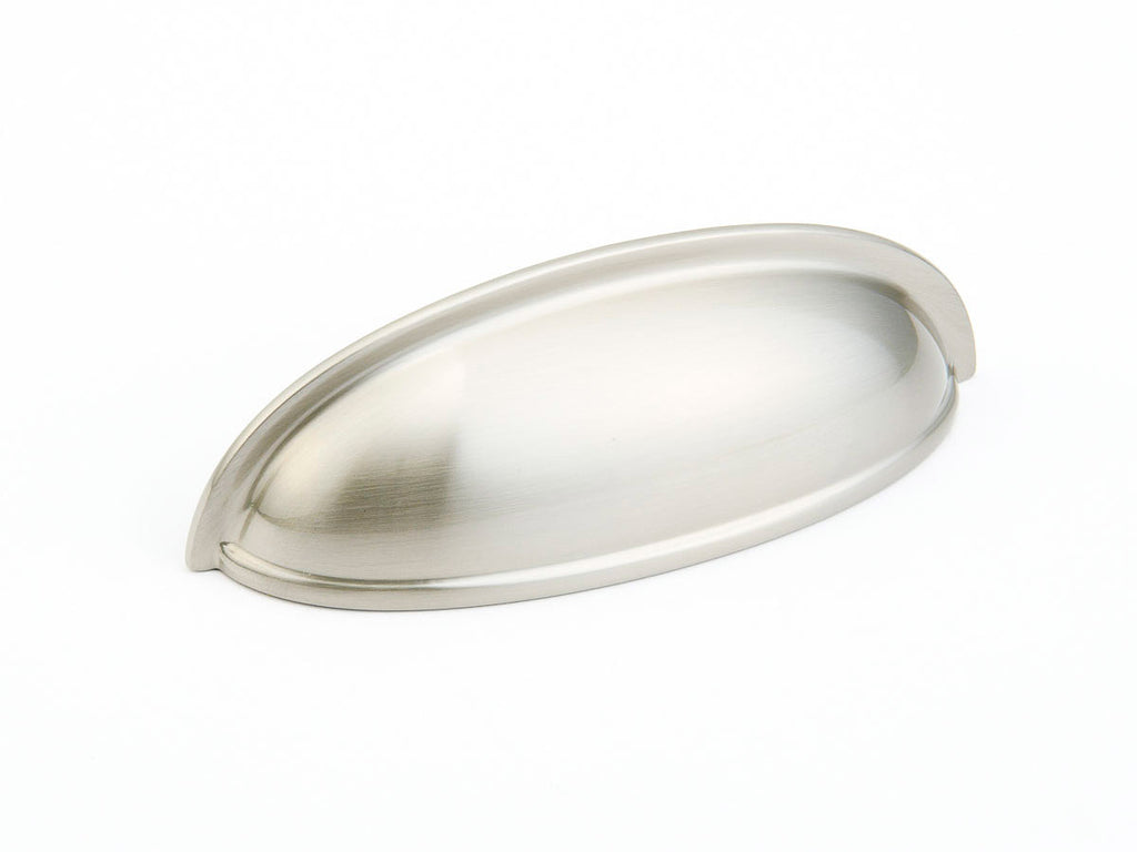 Traditional Elongated Cup Pull by Schaub - Satin Nickel - New York Hardware