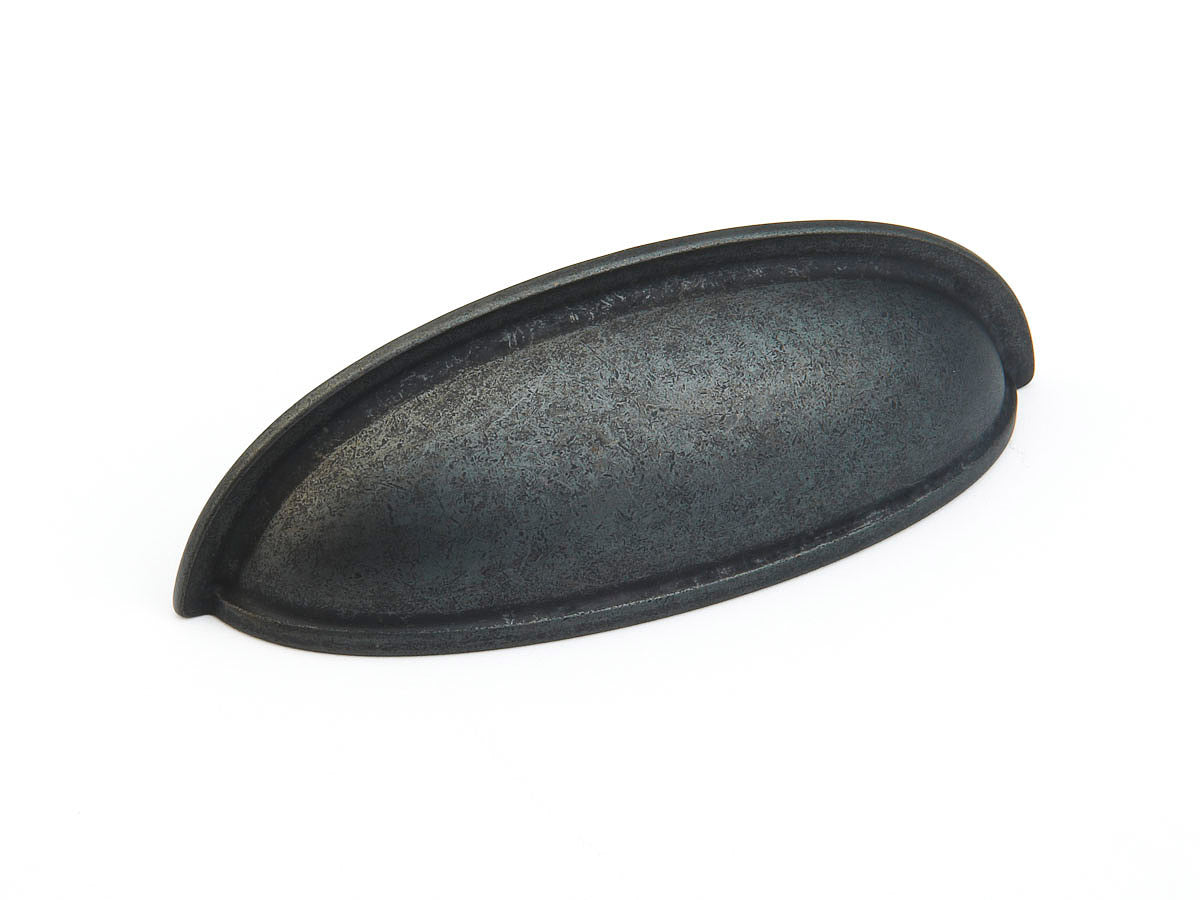 Traditional Elongated Cup Pull by Schaub - Distressed Bronze - New York Hardware