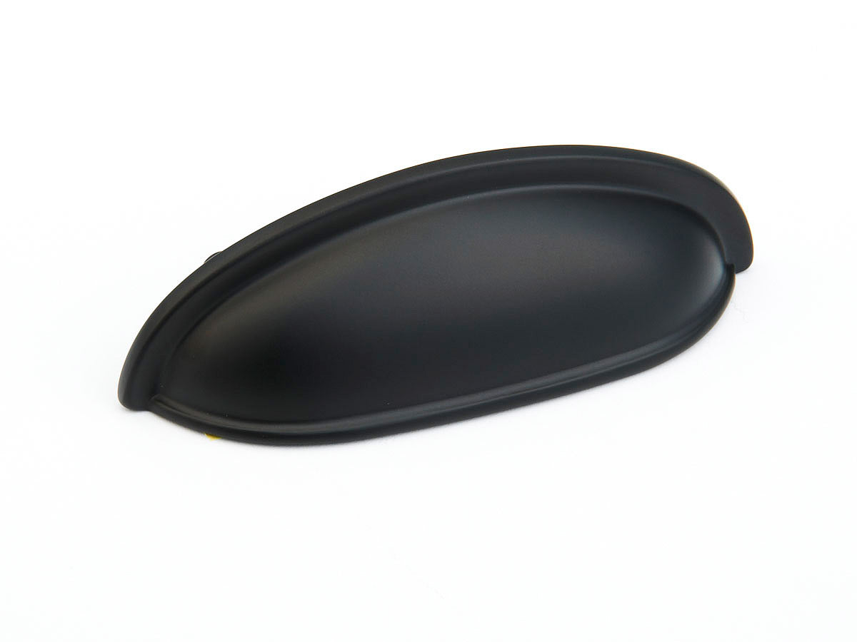 Traditional Elongated Cup Pull by Schaub - Flat Black - New York Hardware