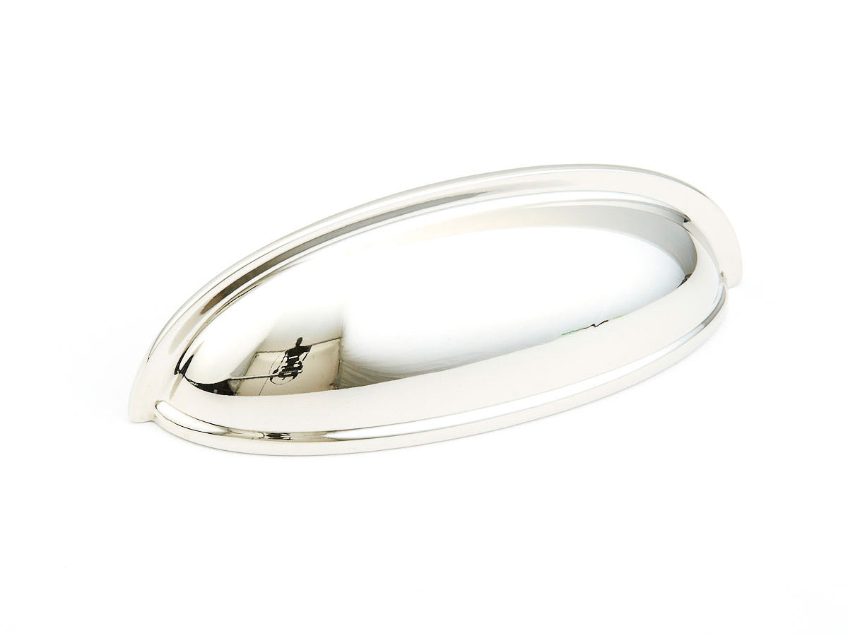 Traditional Elongated Cup Pull by Schaub - Polished Nickel - New York Hardware