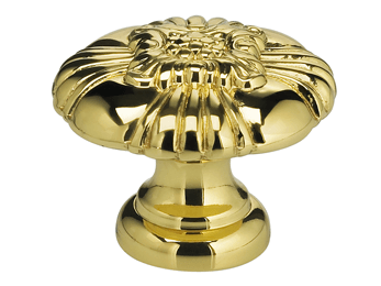 1-1/8" Diameter Omnia Floral Center Cabinet Knob Pewter- Lacquered - New York Hardware