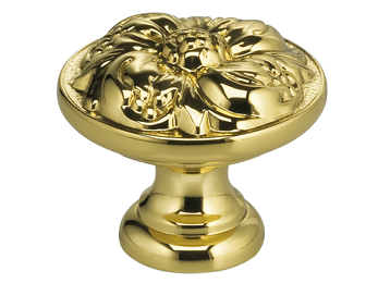 1-1/8" Diameter Omnia Ornate Flower Cabinet Knob - New York Hardware