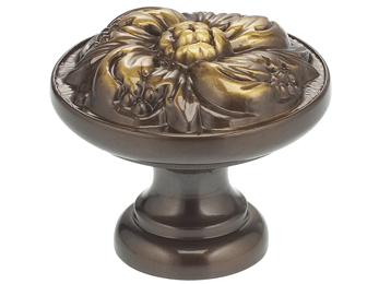 1-1/8" Diameter Omnia Ornate Flower Cabinet Knob - New York Hardware