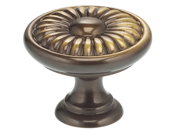 1" Diameter Omnia Ornate Daisy  Cabinet Knob - New York Hardware