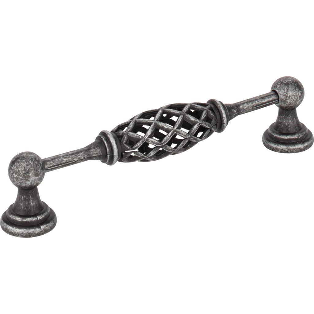 Birdcage Tuscany Cabinet Pull by Jeffrey Alexander - Distressed Antique Silver