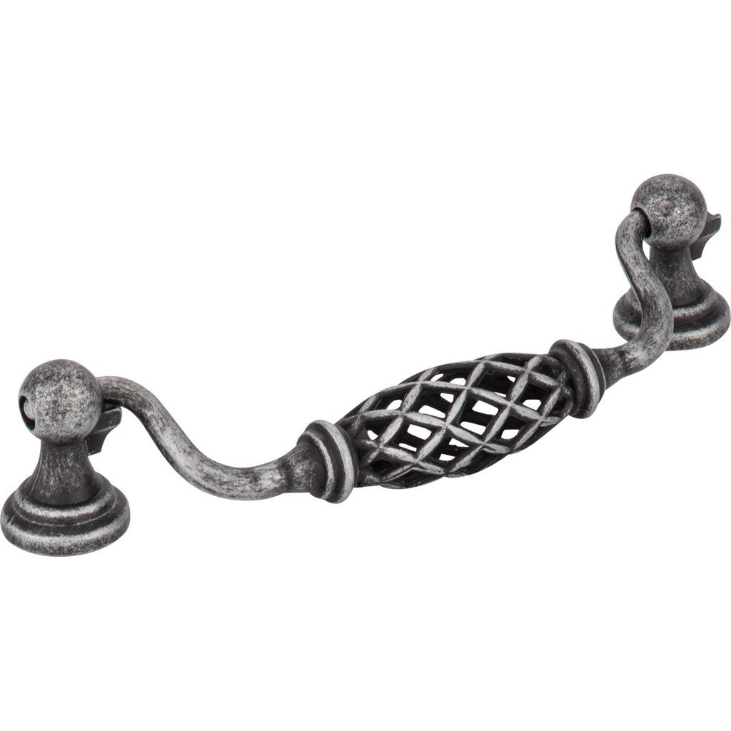 Birdcage Tuscany Drop & Ring Pull by Jeffrey Alexander - Distressed Antique Silver