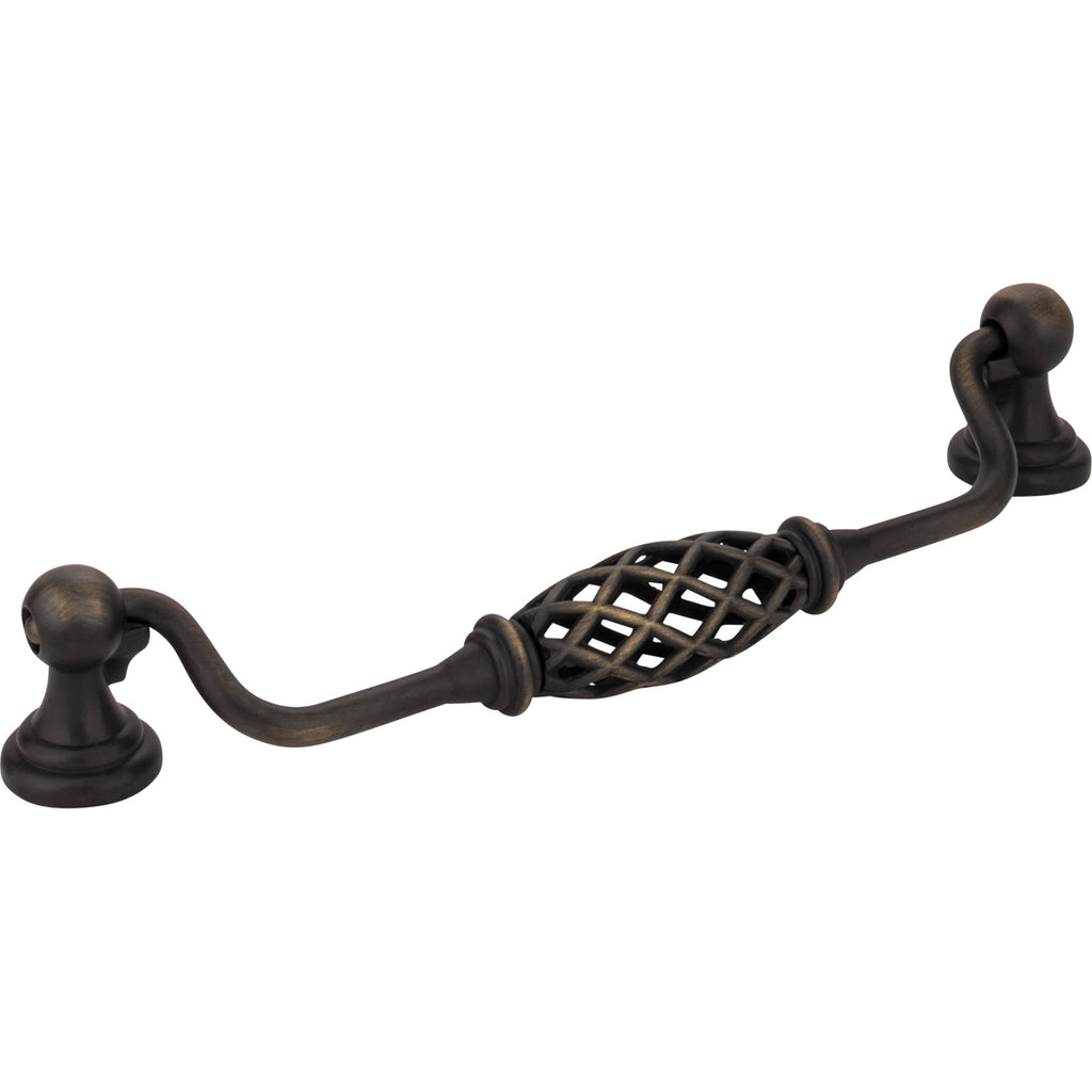 Birdcage Tuscany Drop & Ring Pull by Jeffrey Alexander - Antique Brushed Satin Brass