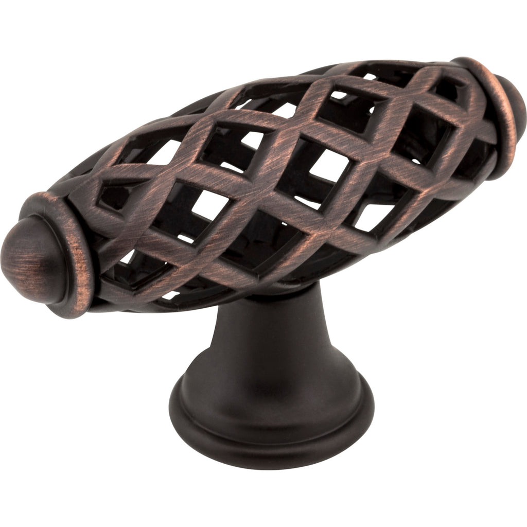 Birdcage Tuscany Cabinet "T" Knob by Jeffrey Alexander - Brushed Oil Rubbed Bronze