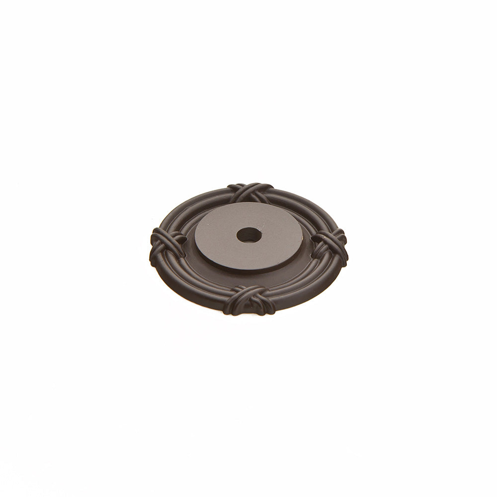 Versailles Round Knob Backplate  by Schaub - Oil Rubbed Bronze - New York Hardware