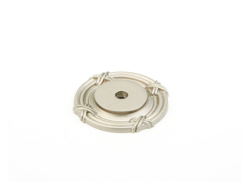 Versailles Round Knob Backplate  by Schaub - Satin Nickel - New York Hardware