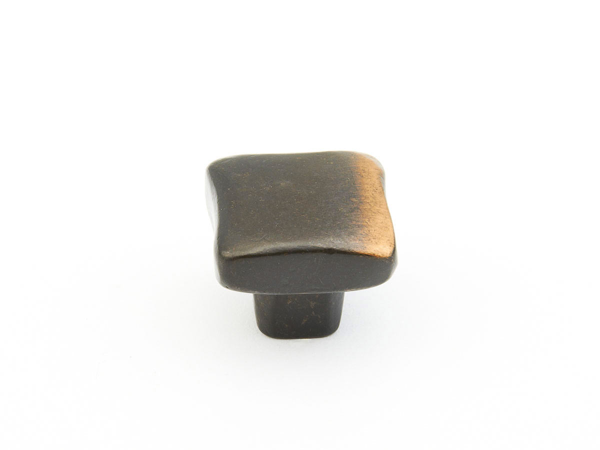 Vinci Soft Square Knob by Schaub - Antique Bronze - New York Hardware