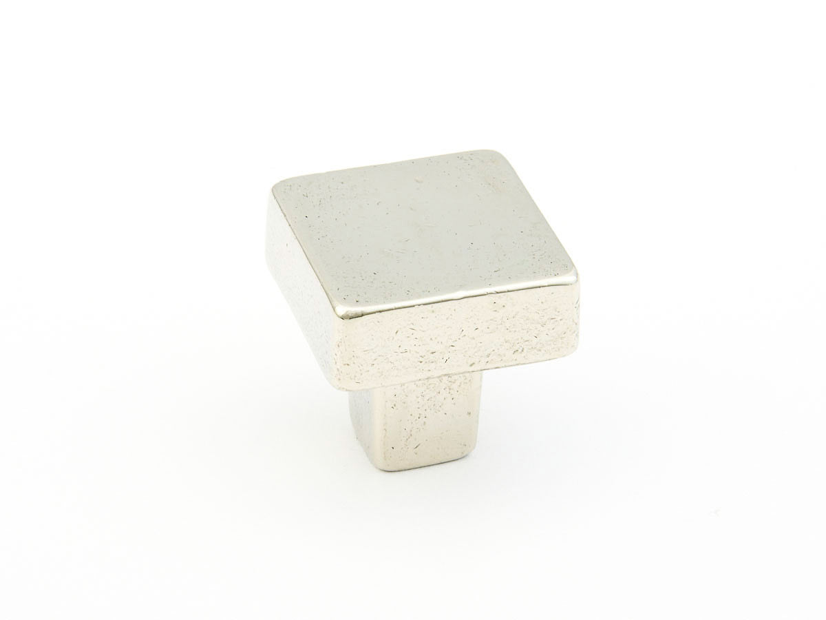 Vinci Square Knob by Schaub - Polished White Bronze - New York Hardware