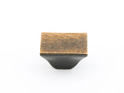Vinci Rectangular Textured Knob by Schaub - Antique Bronze - New York Hardware