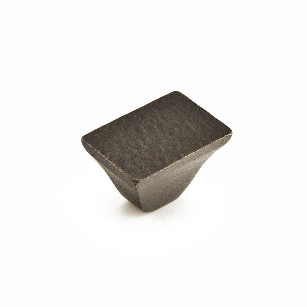 Vinci Rectangular Textured Knob by Schaub - Black Bronze - New York Hardware