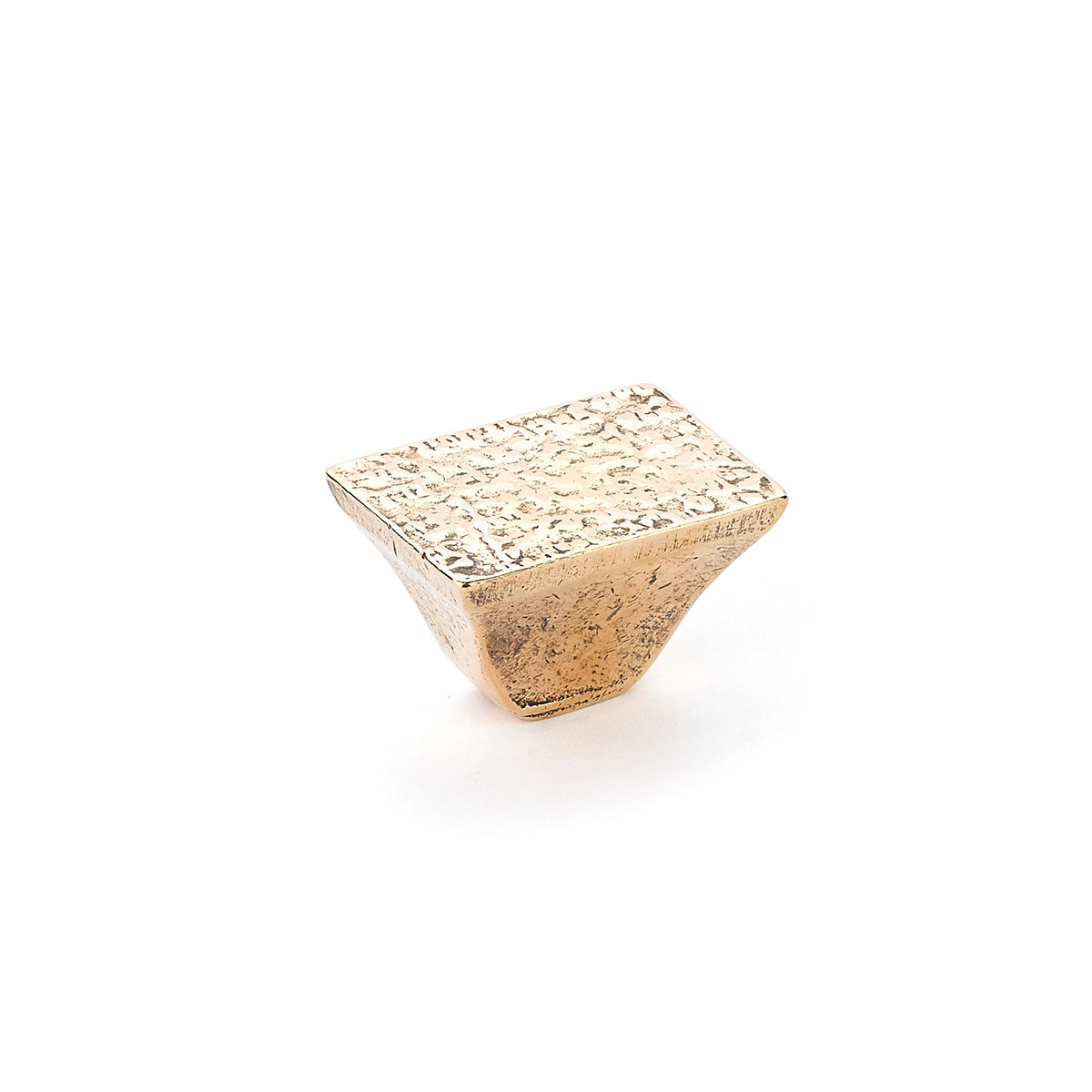 Vinci Rectangular Textured Knob by Schaub - Natural Bronze  - New York Hardware