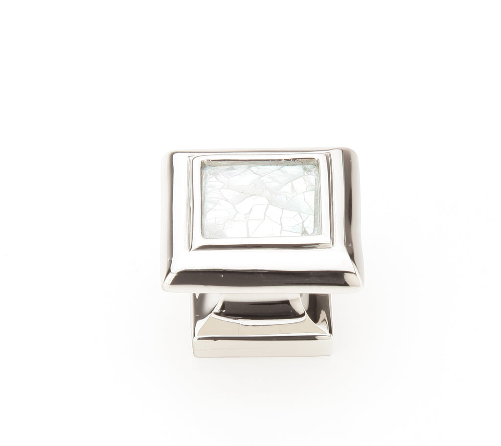 Mother of Pearl Square Knob by Schaub - Polished Nickel - New York Hardware