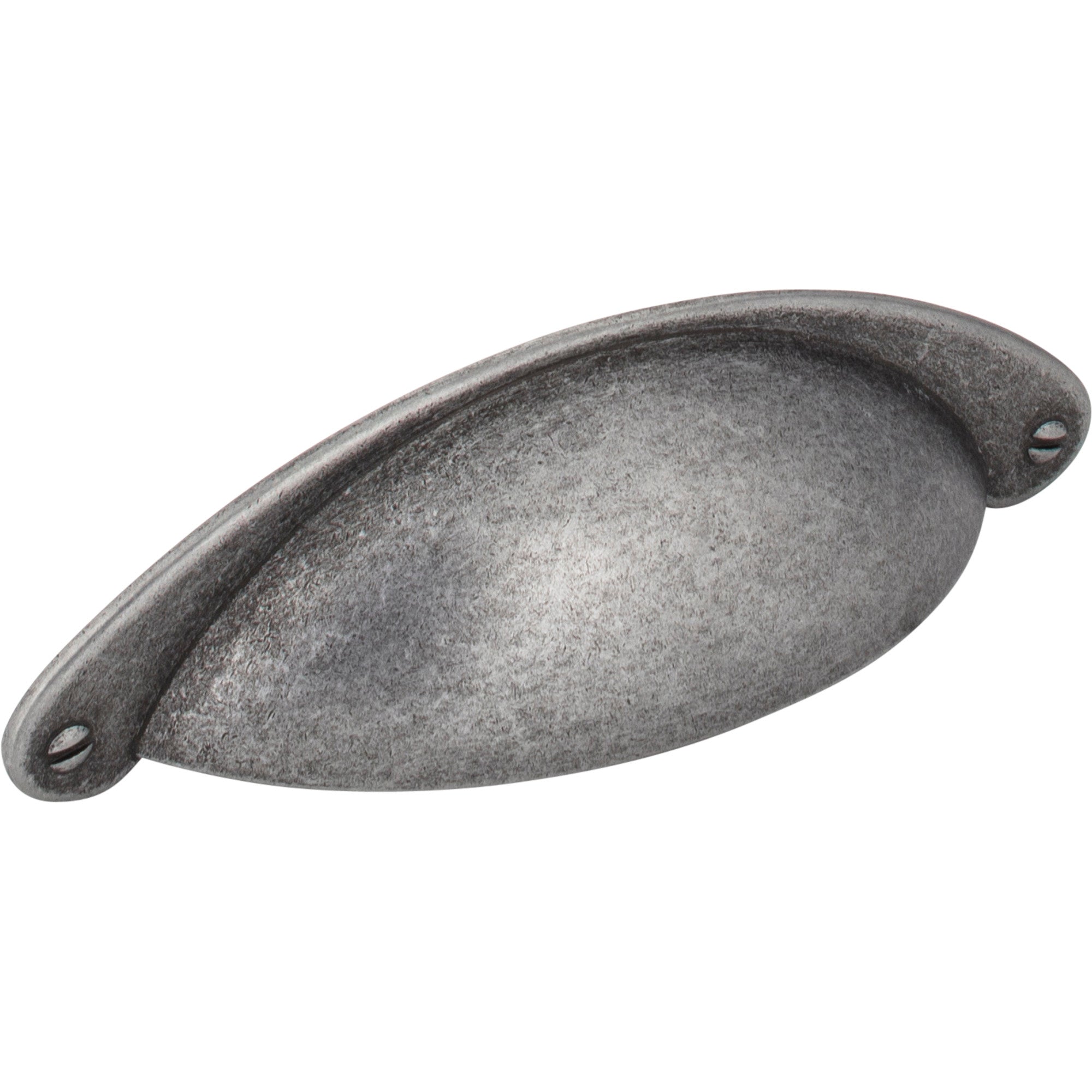 Lyon Cabinet Cup Pull by Jeffrey Alexander - Distressed Antique Silver