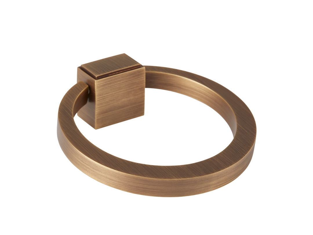 Oblique Cabinet Ring Pull by Armac Martin - 82mm - Satin Nickel Plate