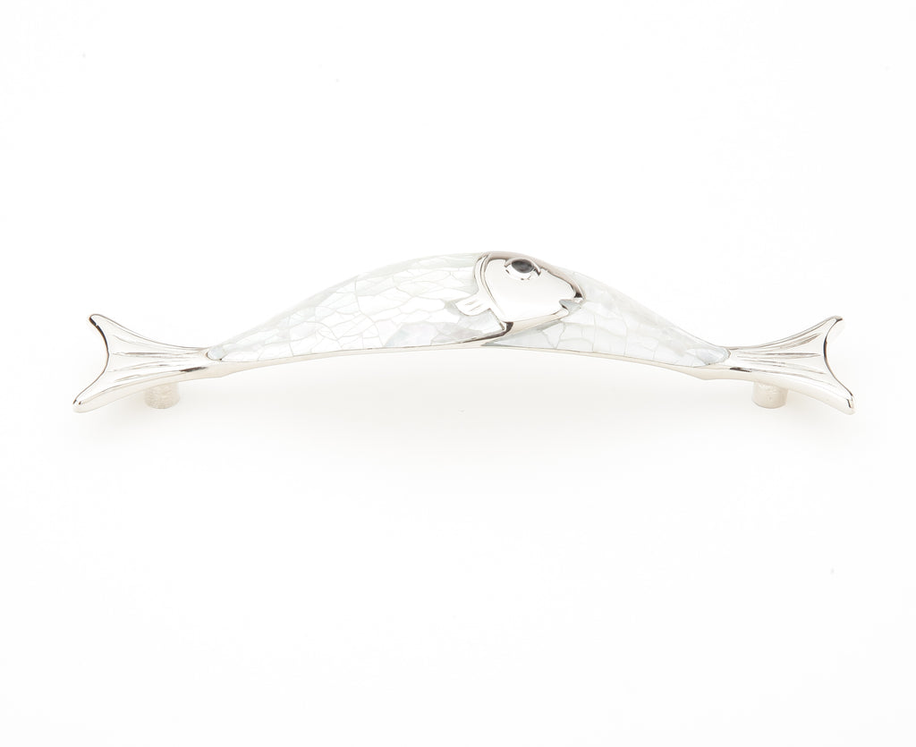 Mother of Pearl Fish Pull by Schaub - Polished Nickel - New York Hardware