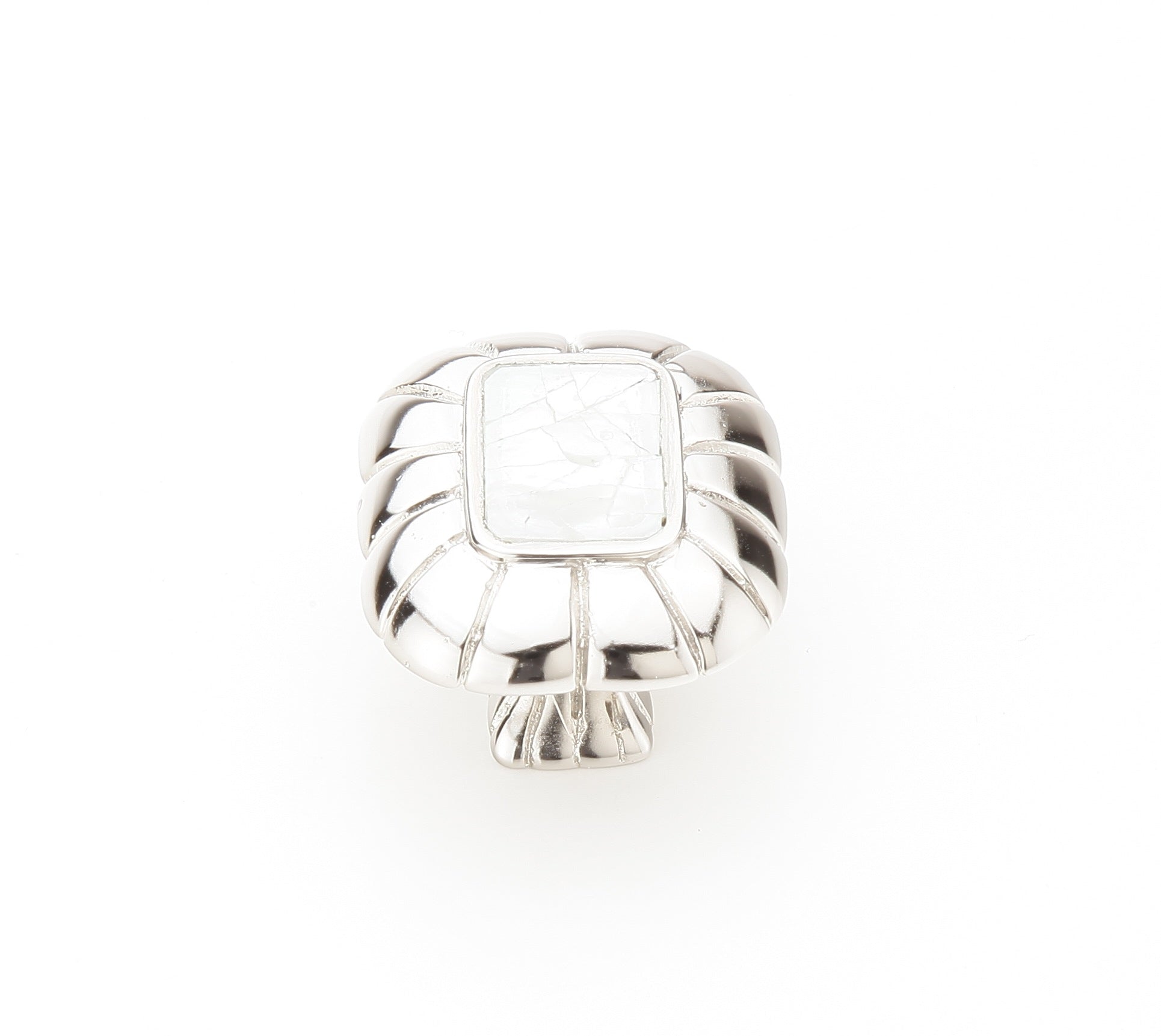 Mother of Pearl Rectangle Knob by Schaub - Polished Nickel - New York Hardware
