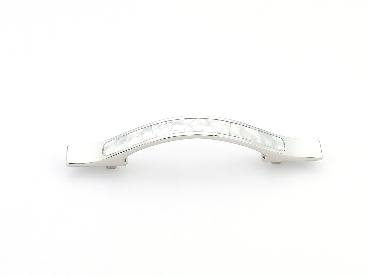 Mother of Pearl Rectangle Wave Pull by Schaub - Polished Nickel - New York Hardware