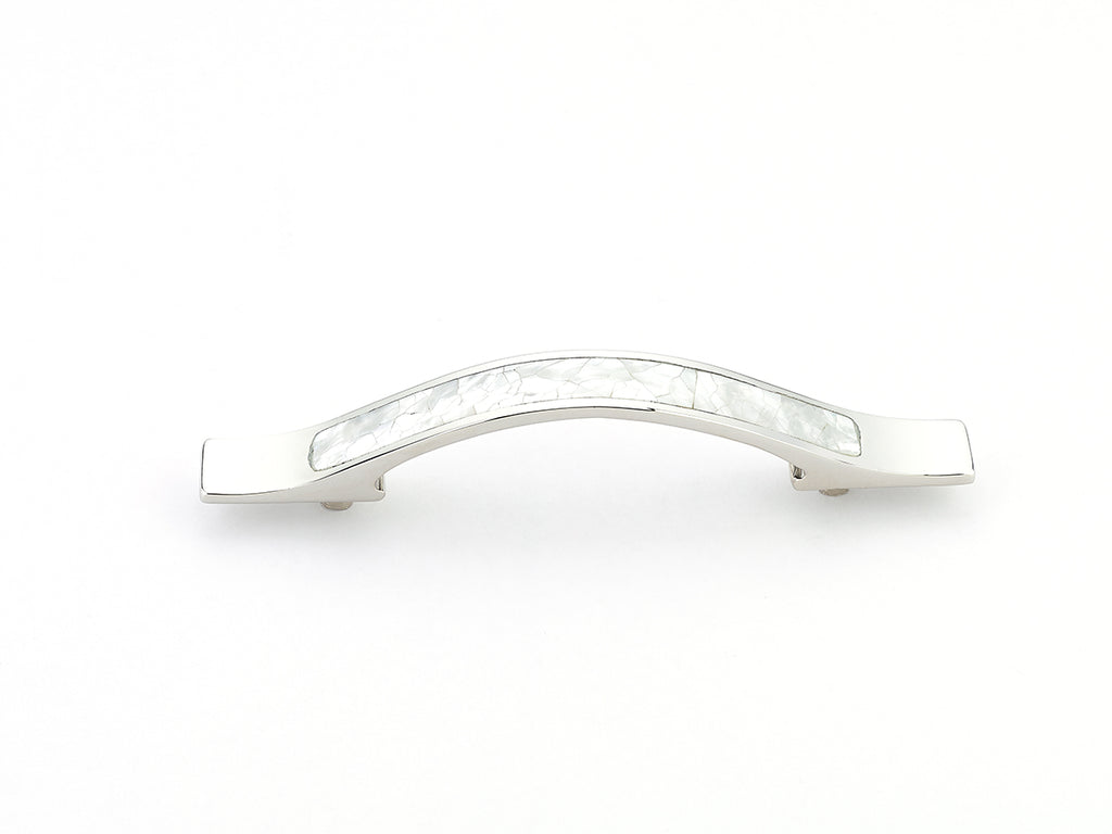 Mother of Pearl Rectangle Wave Pull by Schaub - Polished Nickel - New York Hardware