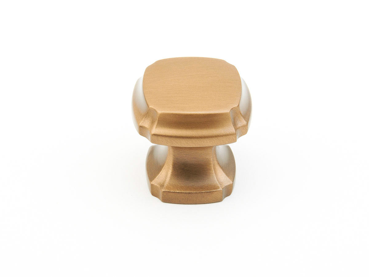 Empire Square Knob by Schaub - Brushed Bronze - New York Hardware