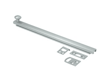 Heavy Duty 8" Surface Bolt, Concealed Screw - Brushed Chrome - New York Hardware Online