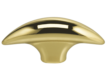 1-7/8" Length Omnia Modern Tapered Bow Cabinet Knob Polished & Lacquered Brass - New York Hardware