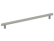 12-5/8" Center-to-Center Omnia Plain Steel Cabinet Pull Satin Stainless Steel - New York Hardware