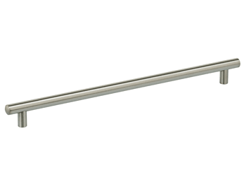12-5/8" Center-to-Center Omnia Plain Steel Cabinet Pull Satin Stainless Steel - New York Hardware