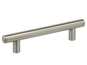 3-3/4" Center-to-Center Omnia Plain Steel Cabinet Pull Satin Stainless Steel - New York Hardware