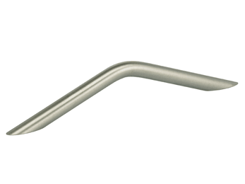 5" Center-to-Center Omnia Steel Ribbed Angle Cabinet Pull Satin Stainless Steel - New York Hardware