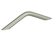 3-3/4" Center-to-Center Omnia Steel Ribbed Angle Cabinet Pull Satin Stainless Steel - New York Hardware