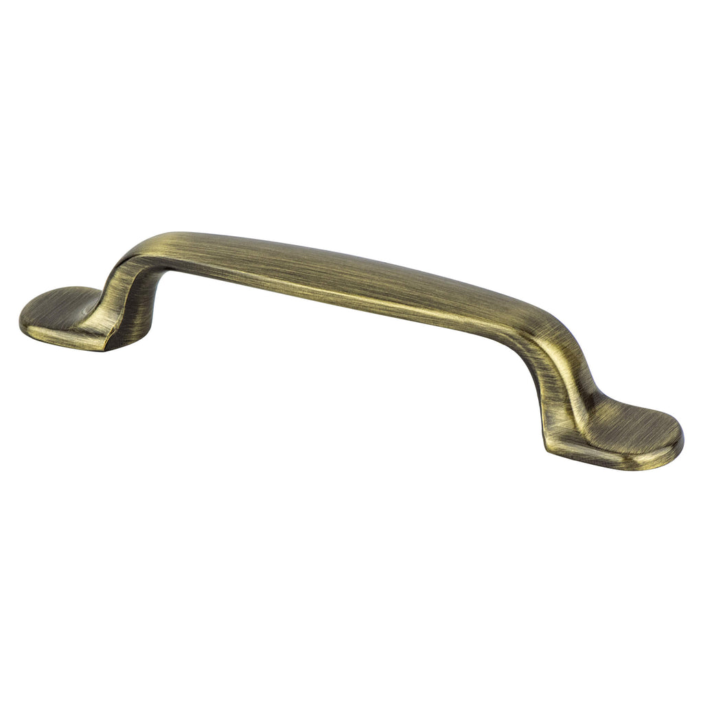 Brushed Antique Brass - 96mm - Euro Moderno Pull by Berenson - New York Hardware