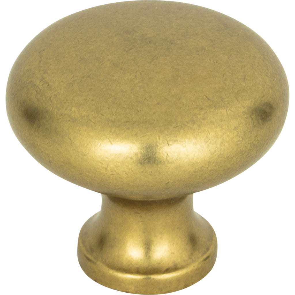 Round Knob by Atlas - 1-1/4" - Vintage Brass - New York Hardware