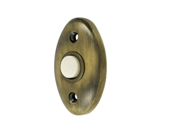 Standard Bell Button - Antique Brass - New York Hardware Online