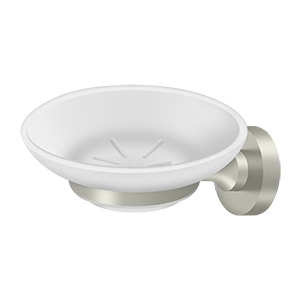 BBN Series Frosted Glass Soap Dish by Deltana -  - Brushed Nickel - New York Hardware