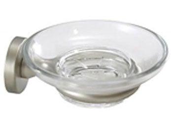 Soap Holder w/Glass, Nobe Series - Satin Nickel - New York Hardware Online