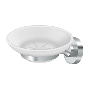 BBN Series Frosted Glass Soap Dish by Deltana -  - Polished Chrome - New York Hardware