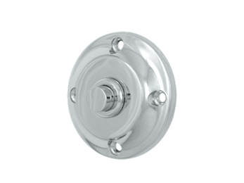 Round Contemporary Bell Button - Polished Chrome - New York Hardware Online