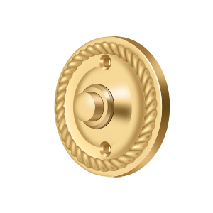 Round Roped Door Bell by Deltana -  - PVD Polished Brass - New York Hardware