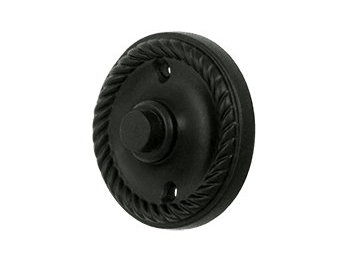 Round Rope Bell Button - Black - New York Hardware Online