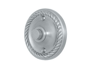 Round Rope Bell Button - Brushed Chrome - New York Hardware Online