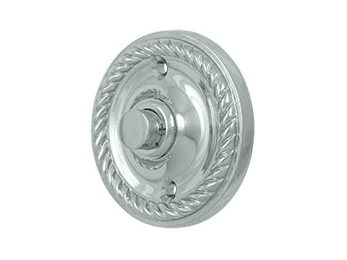 Round Rope Bell Button - Polished Chrome - New York Hardware Online