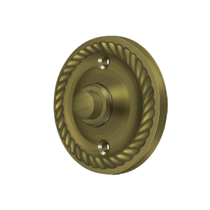 Round Roped Door Bell by Deltana -  - Antique Brass - New York Hardware
