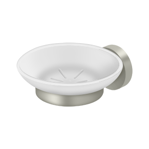BBS Series Frosted Glass Soap Dish by Deltana -  - Brushed Nickel - New York Hardware