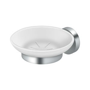 BBS Series Frosted Glass Soap Dish by Deltana -  - Polished Chrome - New York Hardware